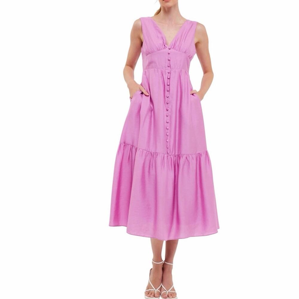 M10. Nwt Nordstrom Endless Rose bow back midi dress color orchid